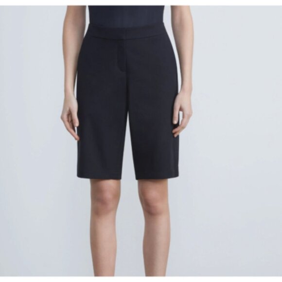 Lafayette 148 Stretch Twill Bermuda Short Size 12 Black - Picture 1 of 4